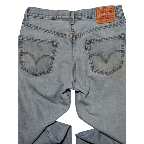 Levi’s 505 Regular Fit Jeans Light Wash Men’s 34x36 Straight Leg Distressed Fade - Picture 8 of 15